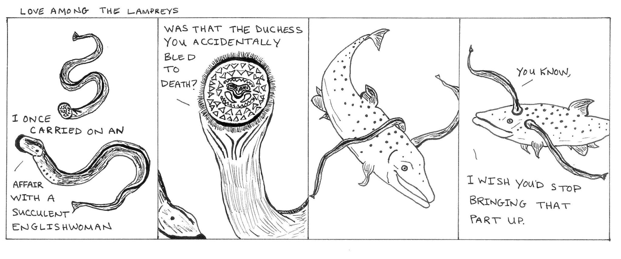 A surfeit, a tidbit – Love Among the Lampreys